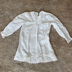 Doen white long sleeve short dress small